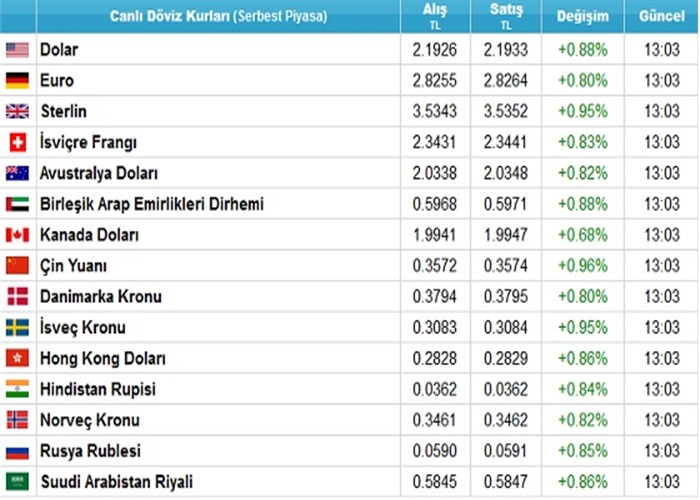 Döviz Kurları