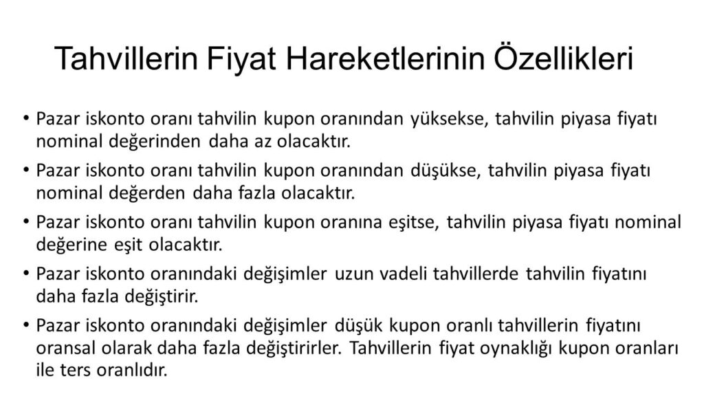 Tahvillerin Temel Özellikleri